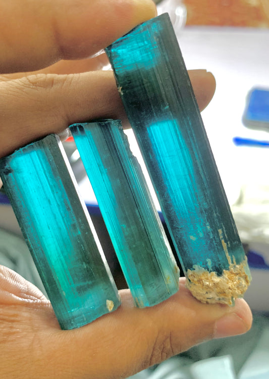 Tourmaline indicolite Blue color facet crystals facet jewellery type  @ Afghanistan